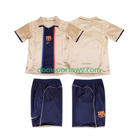 Koszulka FC Barcelona 2001 Retro Dziecięcy Wyjazdowe Koszulki Piłkarskie 2002 Krótki Rękaw